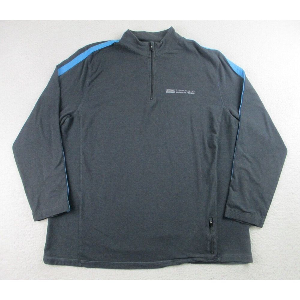 Thriv Tasc Performance Shirt Mens XL Gray 1/4‎ Zip Long Sleeves Organic Cotton